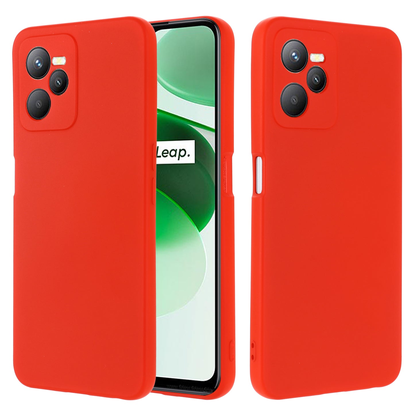 For Realme C35 4G / Narzo 50A Prime Drop Protection Phone Cover Liquid Silicone Soft Lining Phone Case with Strap
