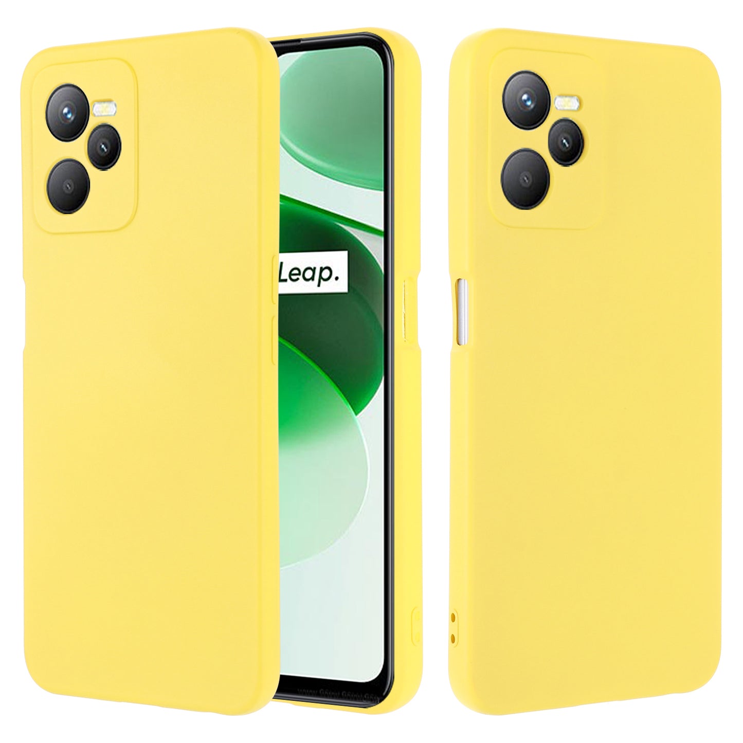 For Realme C35 4G / Narzo 50A Prime Drop Protection Phone Cover Liquid Silicone Soft Lining Phone Case with Strap