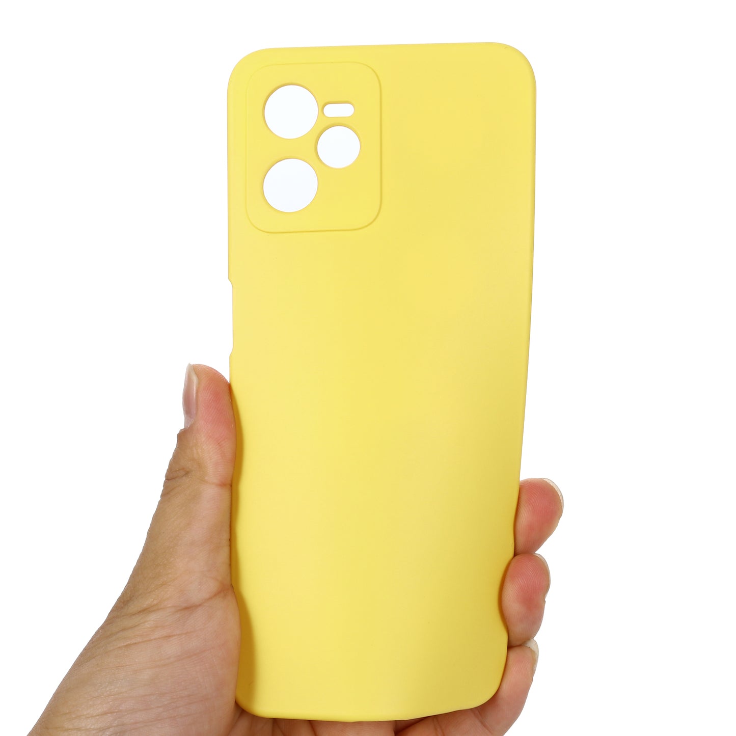 For Realme C35 4G / Narzo 50A Prime Drop Protection Phone Cover Liquid Silicone Soft Lining Phone Case with Strap
