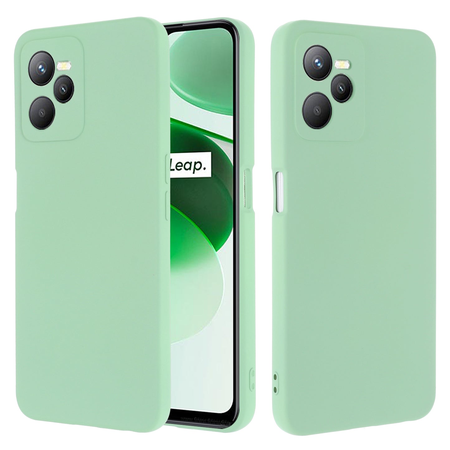 For Realme C35 4G / Narzo 50A Prime Drop Protection Phone Cover Liquid Silicone Soft Lining Phone Case with Strap