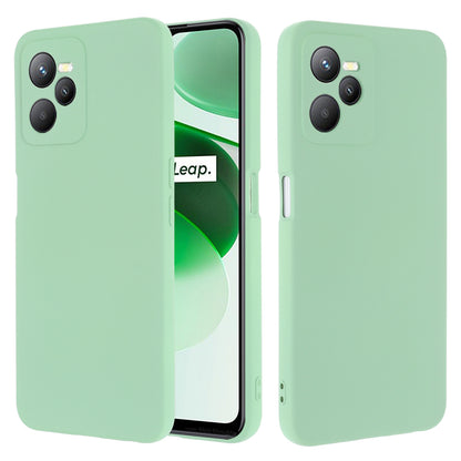 For Realme C35 4G / Narzo 50A Prime Drop Protection Phone Cover Liquid Silicone Soft Lining Phone Case with Strap