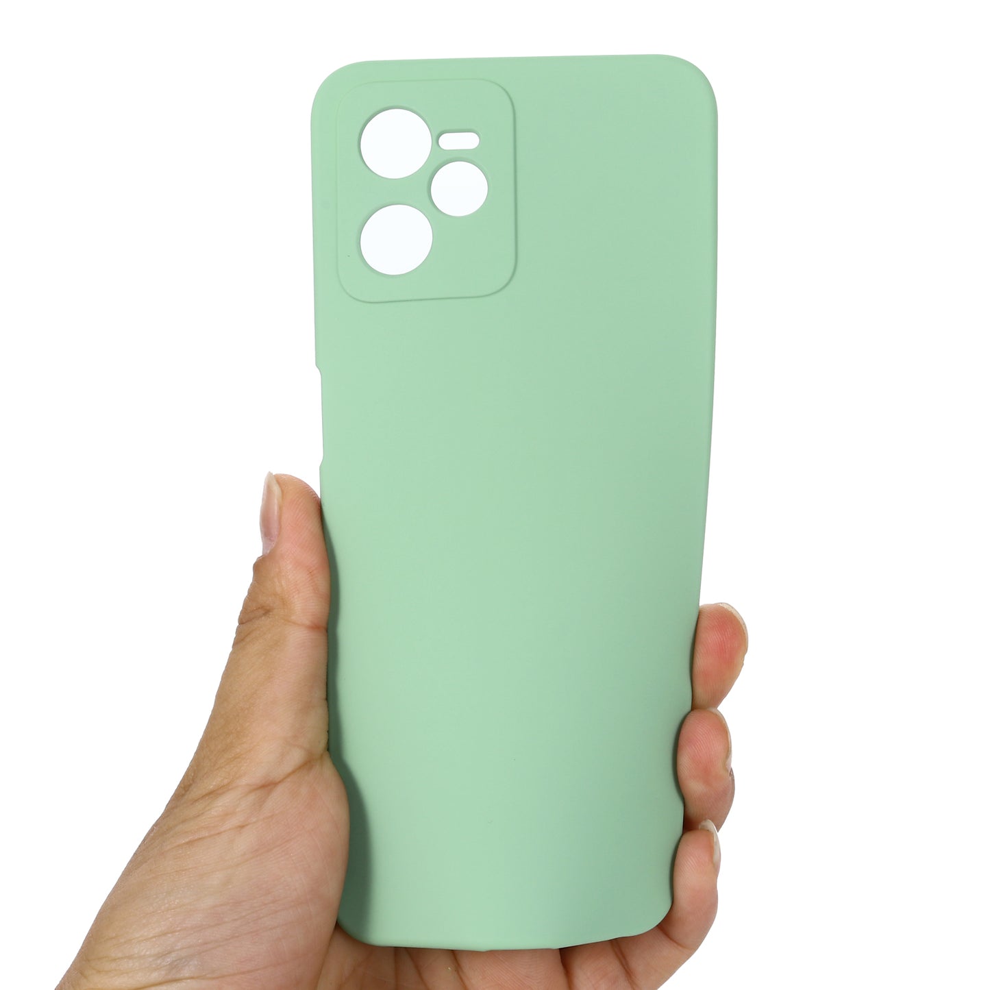 For Realme C35 4G / Narzo 50A Prime Drop Protection Phone Cover Liquid Silicone Soft Lining Phone Case with Strap