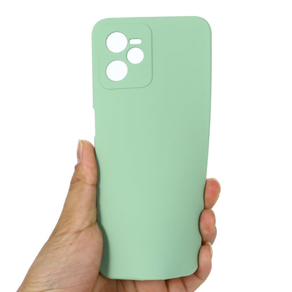 For Realme C35 4G / Narzo 50A Prime Drop Protection Phone Cover Liquid Silicone Soft Lining Phone Case with Strap