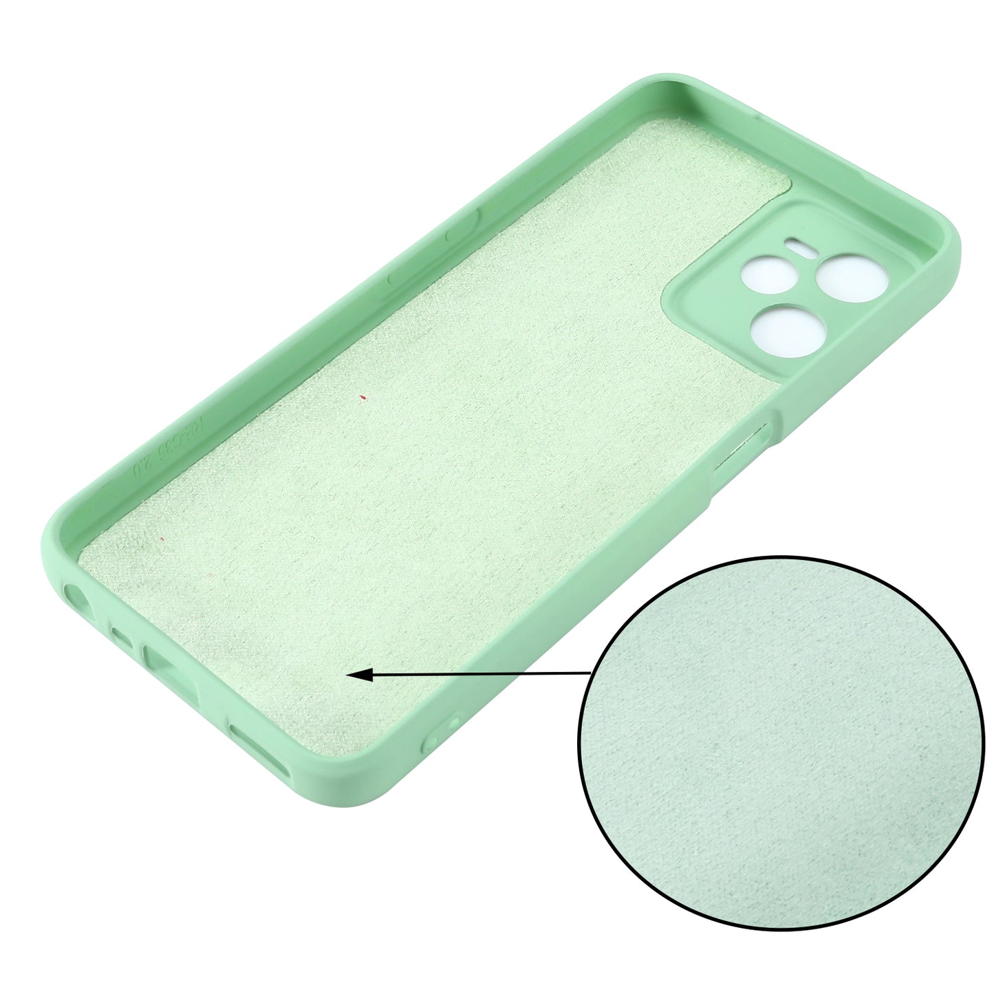 For Realme C35 4G / Narzo 50A Prime Drop Protection Phone Cover Liquid Silicone Soft Lining Phone Case with Strap
