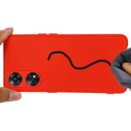 Phone Case for Oppo Reno8 T 4G , Liquid Silicone Soft Lining Shockproof Smartphone Cover with Strap
