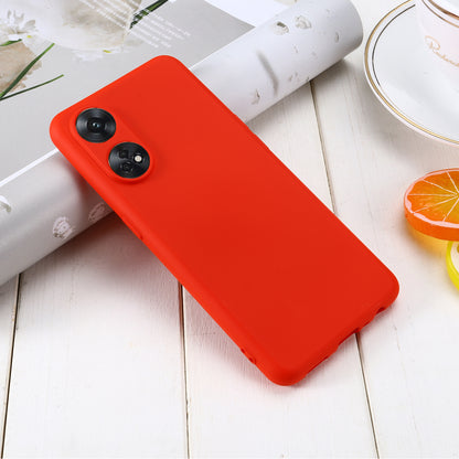 Phone Case for Oppo Reno8 T 4G , Liquid Silicone Soft Lining Shockproof Smartphone Cover with Strap