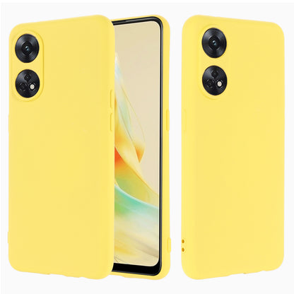 Phone Case for Oppo Reno8 T 4G , Liquid Silicone Soft Lining Shockproof Smartphone Cover with Strap