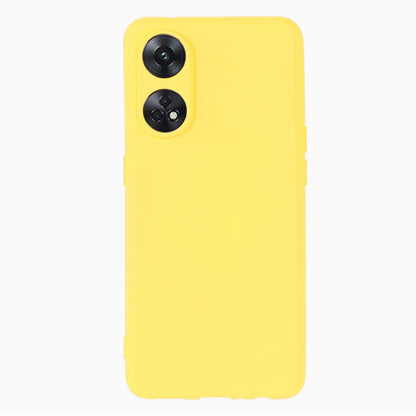 Phone Case for Oppo Reno8 T 4G , Liquid Silicone Soft Lining Shockproof Smartphone Cover with Strap