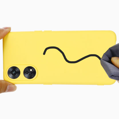Phone Case for Oppo Reno8 T 4G , Liquid Silicone Soft Lining Shockproof Smartphone Cover with Strap