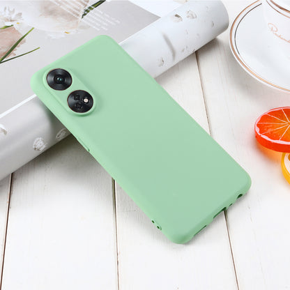 Phone Case for Oppo Reno8 T 4G , Liquid Silicone Soft Lining Shockproof Smartphone Cover with Strap
