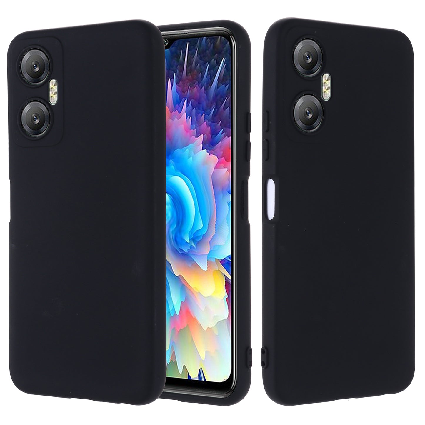 Phone Case for Infinix Hot 20 5G , Impact-resistant Liquid Silicone Soft Lining Cover with Strap