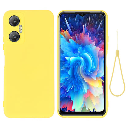 Phone Case for Infinix Hot 20 5G , Impact-resistant Liquid Silicone Soft Lining Cover with Strap