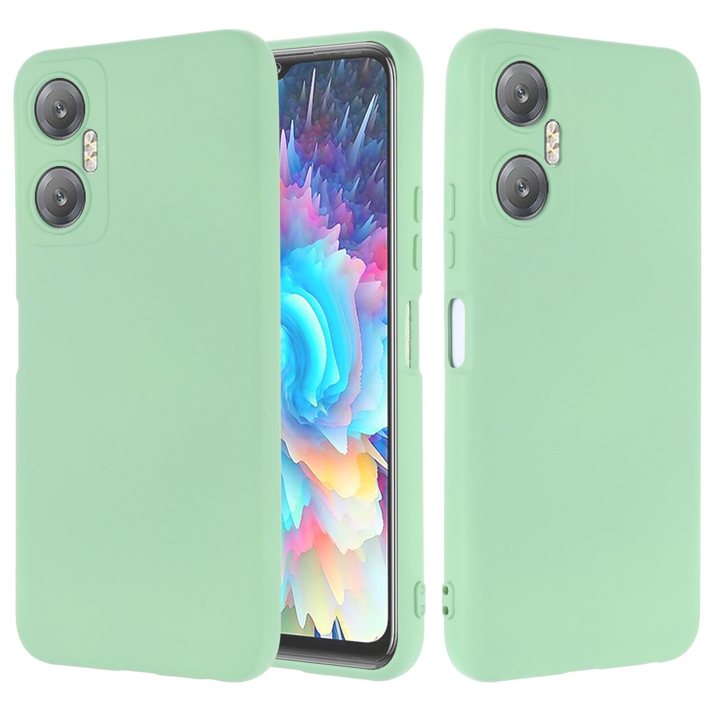 Phone Case for Infinix Hot 20 5G , Impact-resistant Liquid Silicone Soft Lining Cover with Strap