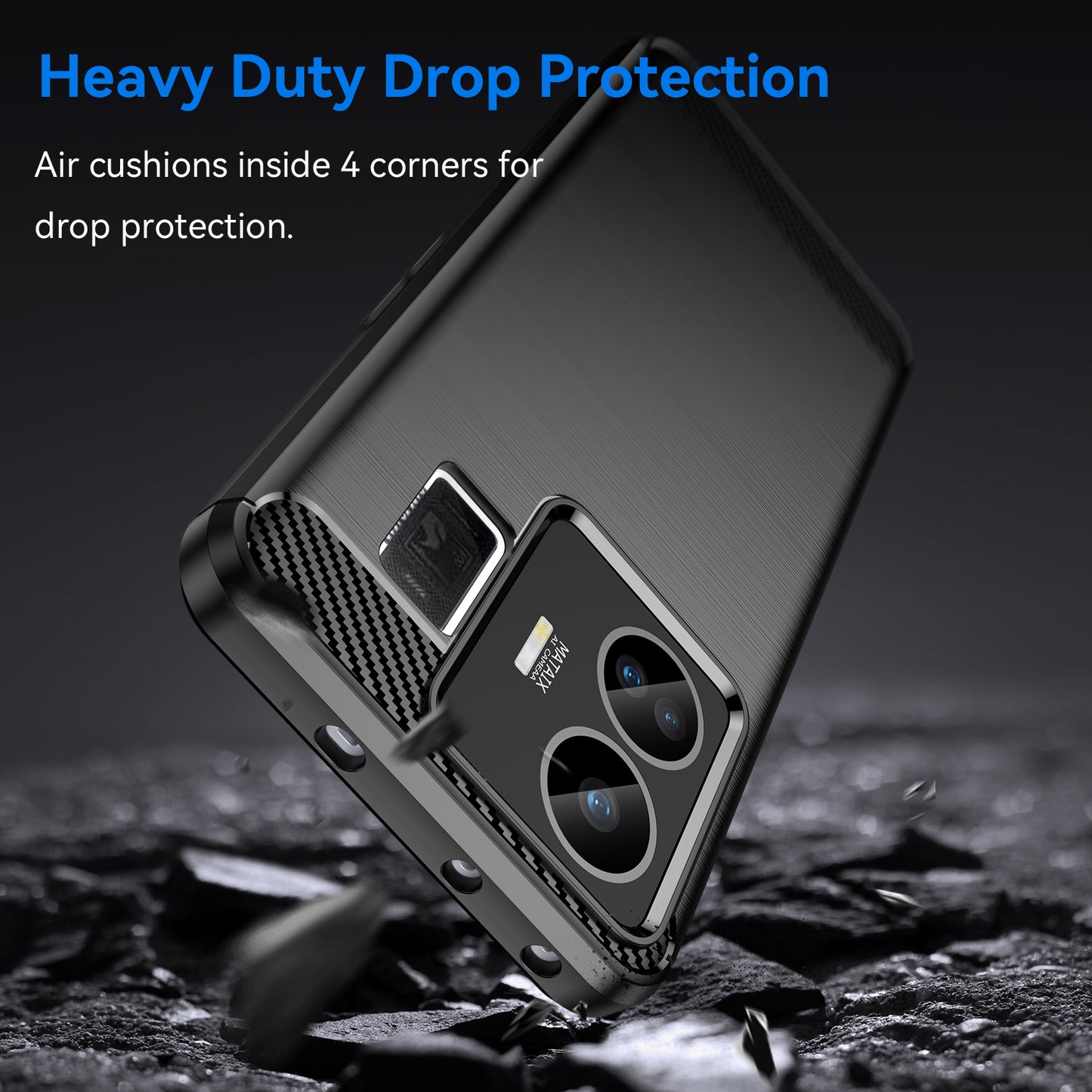 For Realme GT3 5G / GT Neo 5 5G Brushed Phone Case Carbon Fiber Texture Phone Shell Mobile Phone Cover