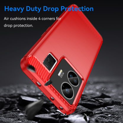 For Realme GT3 5G / GT Neo 5 5G Brushed Phone Case Carbon Fiber Texture Phone Shell Mobile Phone Cover