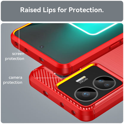 For Realme GT Neo 5 5G / GT3 5G Flexible TPU Phone Cover Brushed Carbon Fiber Texture Drop Protection Phone Case