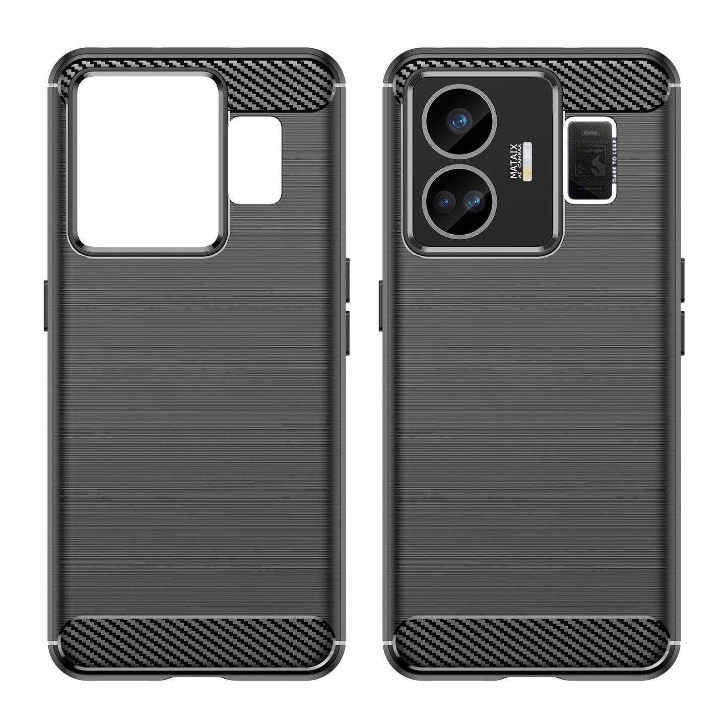 For Realme GT Neo 5 5G / GT3 5G Flexible TPU Phone Cover Brushed Carbon Fiber Texture Drop Protection Phone Case