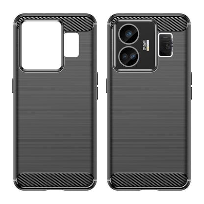 For Realme GT Neo 5 5G / GT3 5G Flexible TPU Phone Cover Brushed Carbon Fiber Texture Drop Protection Phone Case