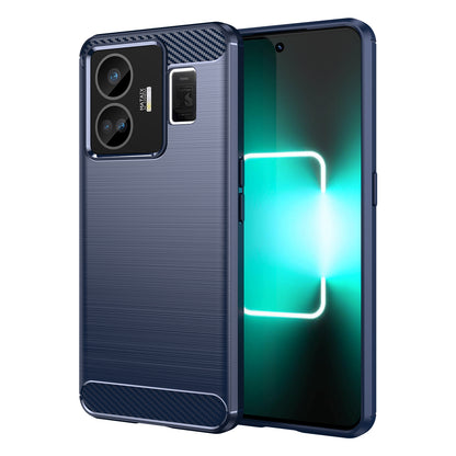 For Realme GT Neo 5 5G / GT3 5G Flexible TPU Phone Cover Brushed Carbon Fiber Texture Drop Protection Phone Case