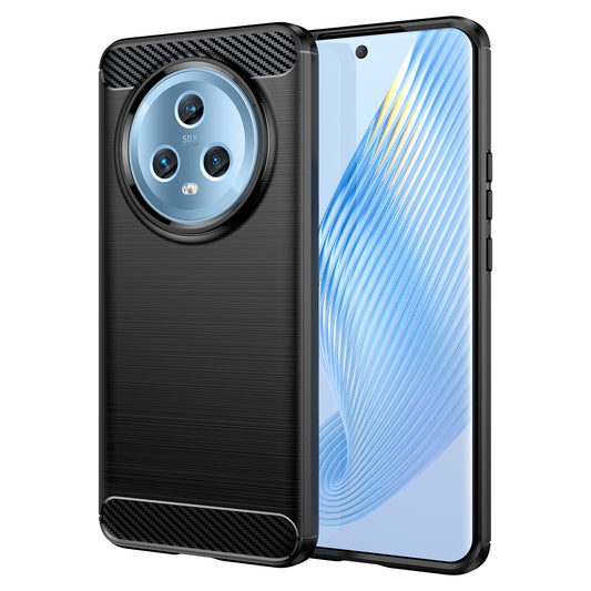 For Honor Magic5 TPU Phone Case Brushed Carbon Fiber Texture Protective Phone Cover