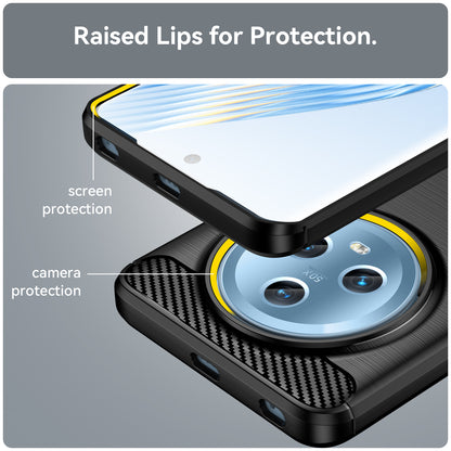 For Honor Magic5 TPU Phone Case Brushed Carbon Fiber Texture Protective Phone Cover