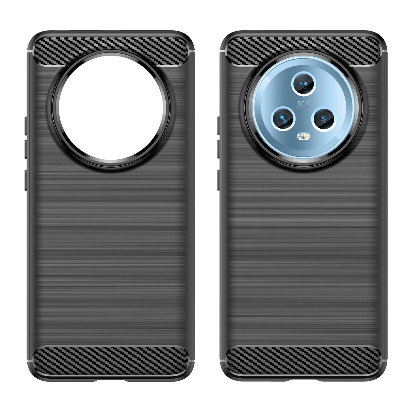 For Honor Magic5 TPU Phone Case Brushed Carbon Fiber Texture Protective Phone Cover