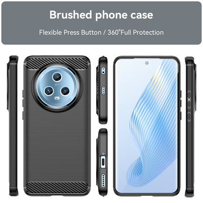 For Honor Magic5 TPU Phone Case Brushed Carbon Fiber Texture Protective Phone Cover