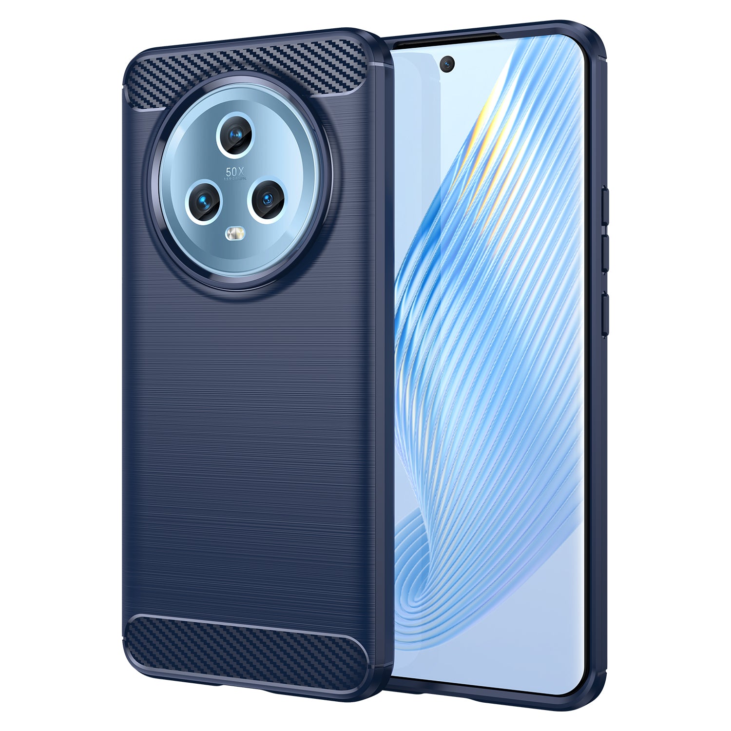 For Honor Magic5 TPU Phone Case Brushed Carbon Fiber Texture Protective Phone Cover