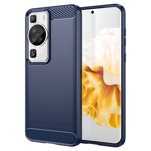 Brushed Carbon Fiber Texture Phone Case for Huawei P60 , Dustproof TPU Phone Cover