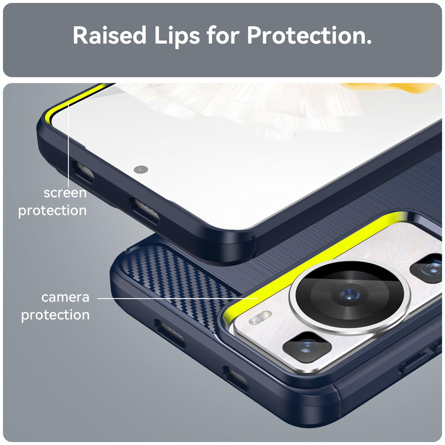 Brushed Carbon Fiber Texture Phone Case for Huawei P60 , Dustproof TPU Phone Cover