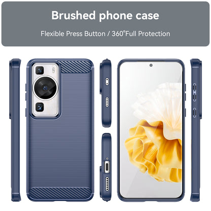 Brushed Carbon Fiber Texture Phone Case for Huawei P60 , Dustproof TPU Phone Cover