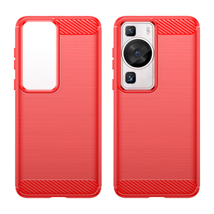 Brushed Carbon Fiber Texture Phone Case for Huawei P60 , Dustproof TPU Phone Cover