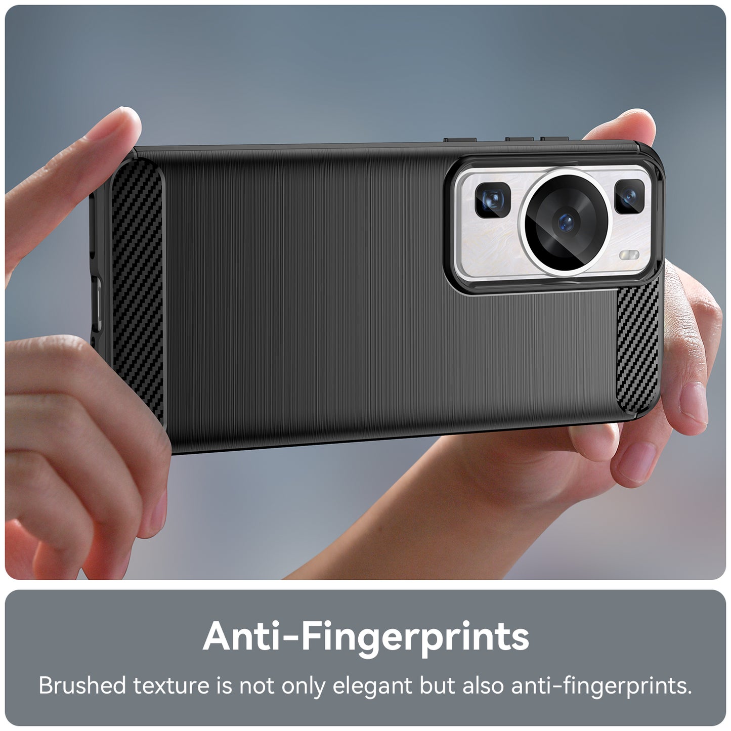 Brushed Carbon Fiber Texture Phone Case for Huawei P60 , Dustproof TPU Phone Cover