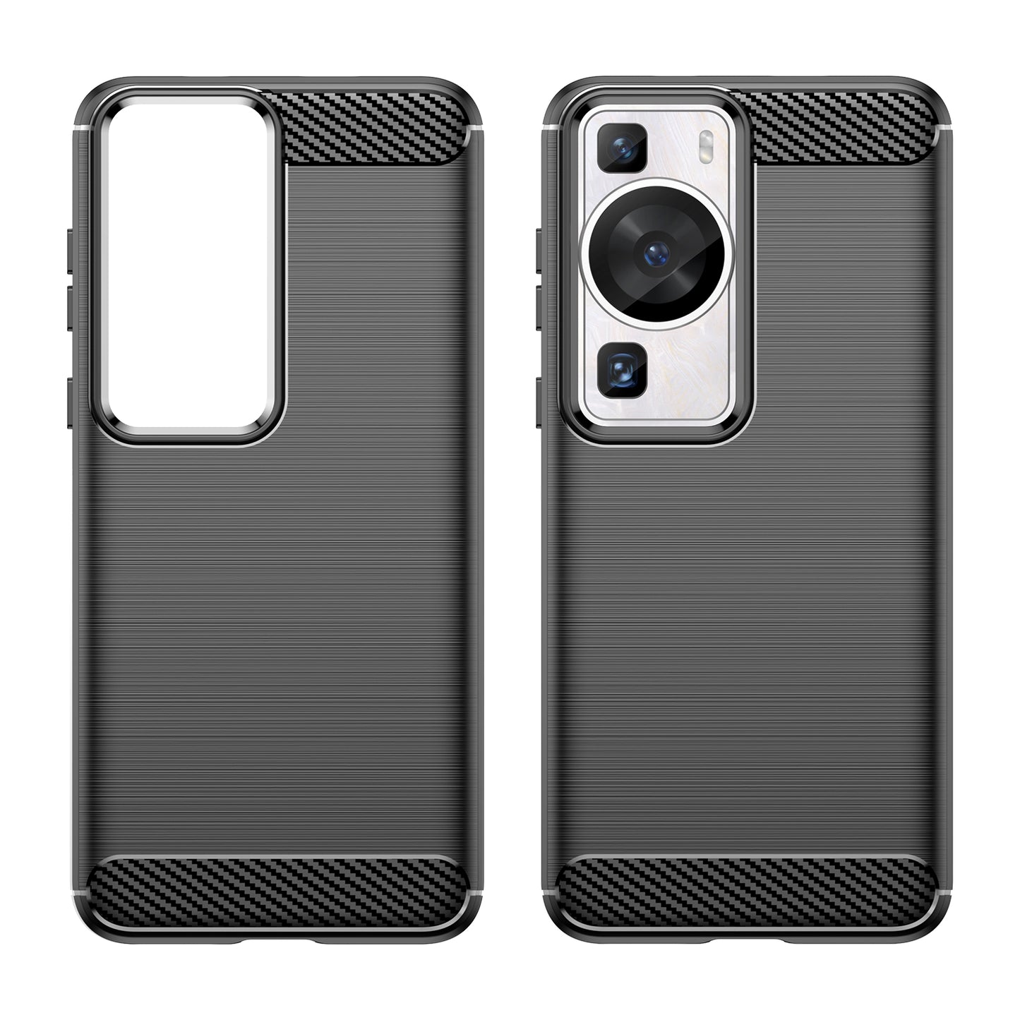 Brushed Carbon Fiber Texture Phone Case for Huawei P60 , Dustproof TPU Phone Cover