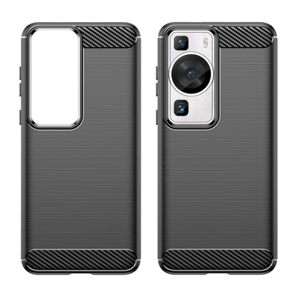 Brushed Carbon Fiber Texture Phone Case for Huawei P60 , Dustproof TPU Phone Cover