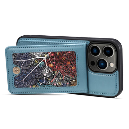 For iPhone 14 Pro Kickstand Phone Case Card Holder Leather Coated TPU Cover with Shoulder Strap