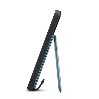 For iPhone 14 Pro Kickstand Phone Case Card Holder Leather Coated TPU Cover with Shoulder Strap