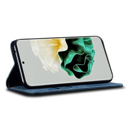 For Huawei P60 Pro / P60 Cell Phone Case PU Leather Jeans Cloth Texture Wallet Stand Phone Cover