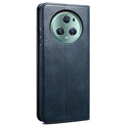 For Honor Magic5 Pro Anti-Scratch Phone Case Waxy Crazy Horse Texture Stand Wallet Leather Phone Cover