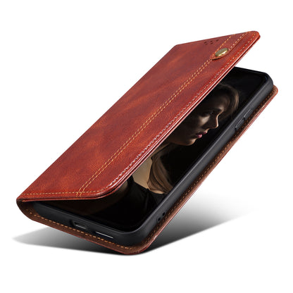 For Honor Magic5 Pro Anti-Scratch Phone Case Waxy Crazy Horse Texture Stand Wallet Leather Phone Cover