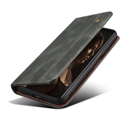 For Honor Magic5 Pro Anti-Scratch Phone Case Waxy Crazy Horse Texture Stand Wallet Leather Phone Cover