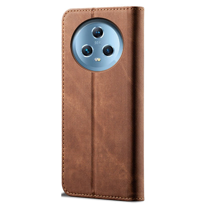 For Honor Magic5 Jeans Cloth Texture Phone Case PU Leather Wallet Stand Phone Cover