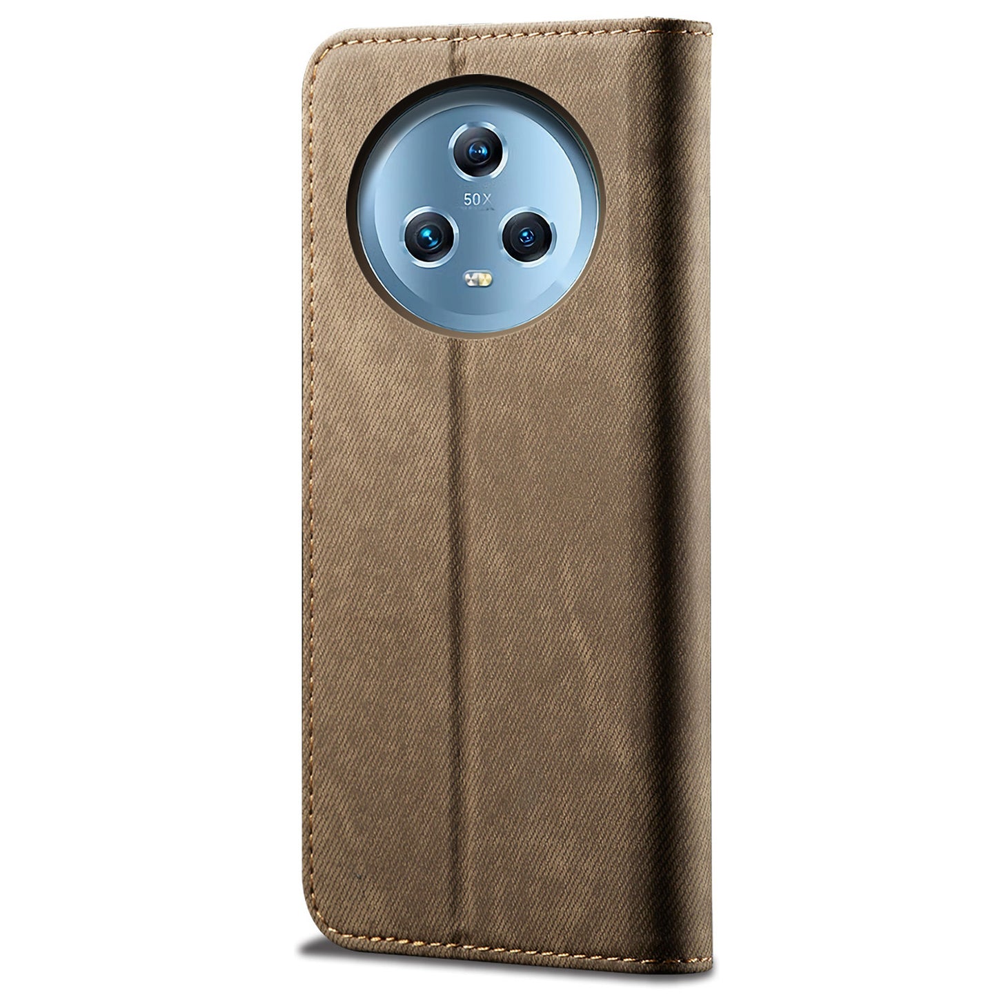 For Honor Magic5 Jeans Cloth Texture Phone Case PU Leather Wallet Stand Phone Cover