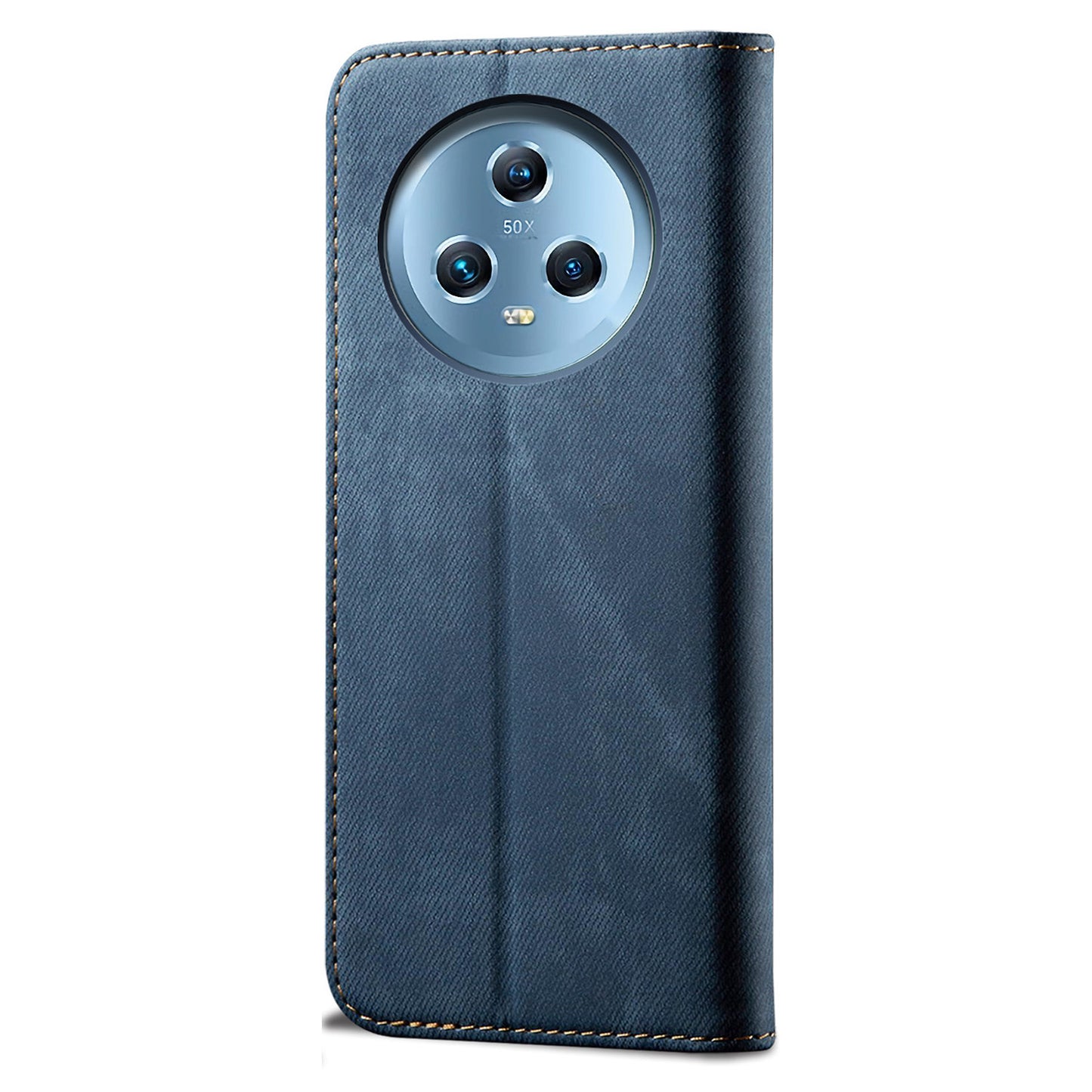 For Honor Magic5 Jeans Cloth Texture Phone Case PU Leather Wallet Stand Phone Cover
