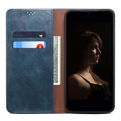 For Honor Magic5 Stand Wallet Leather Cell Phone Cover Waxy Crazy Horse Texture Mobile Phone Case