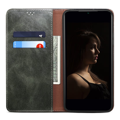 For Honor Magic5 Stand Wallet Leather Cell Phone Cover Waxy Crazy Horse Texture Mobile Phone Case