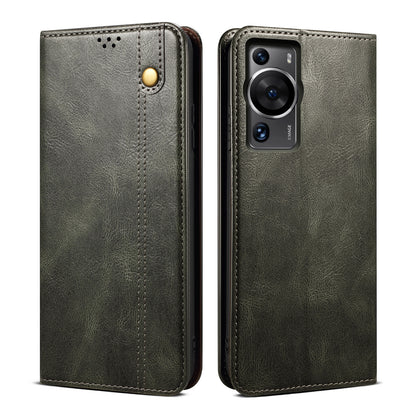 For Huawei P60 Pro / P60 Phone Case Waxy Crazy Horse Texture Stand Wallet Leather Cell Phone Cover