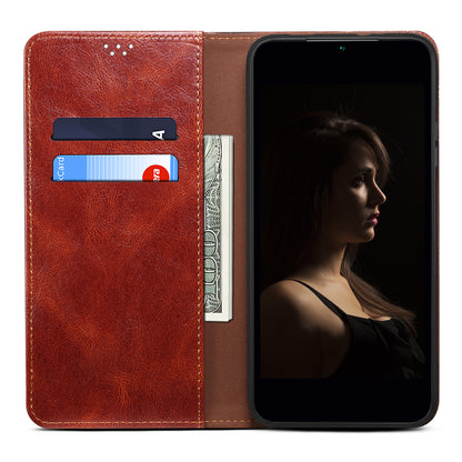 For Huawei P60 Pro / P60 Phone Case Waxy Crazy Horse Texture Stand Wallet Leather Cell Phone Cover