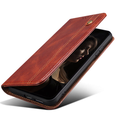 For Huawei P60 Pro / P60 Phone Case Waxy Crazy Horse Texture Stand Wallet Leather Cell Phone Cover