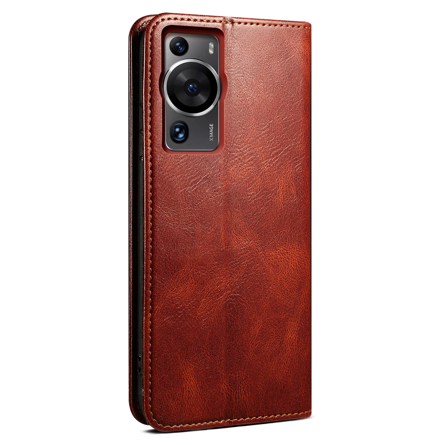 For Huawei P60 Pro / P60 Phone Case Waxy Crazy Horse Texture Stand Wallet Leather Cell Phone Cover